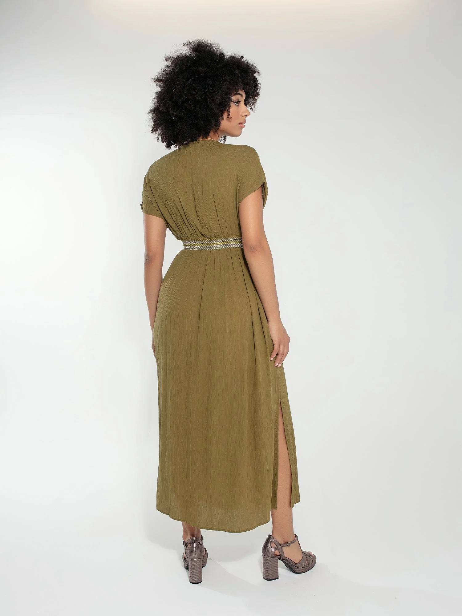 Jojo Maxi Dress in Olive - Image 3